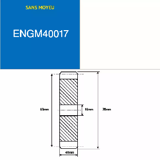 ENGM40017  17 Zähne  Modul: 4  Teilungsdurchmesser: 68 mm  Außendurchmesser: 76 mm  Zahnbreite: 40 mm-Beschreibung lesen