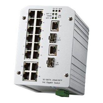 Switch Ethernet Gigabit industriel 16+2G - JetNet 3018G V3.1-Lire la description