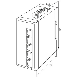 Switch non managé 5 ports Gigabit, 4 ports PoE, IP20, boitier métal - 58190-Lire la description