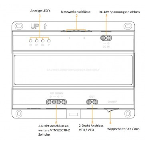 2-Draht-Switch VTNS2003B-2 für Intercom 2-Draht-Switch VTNS2003B-2 für Intercom-Beschreibung lesen