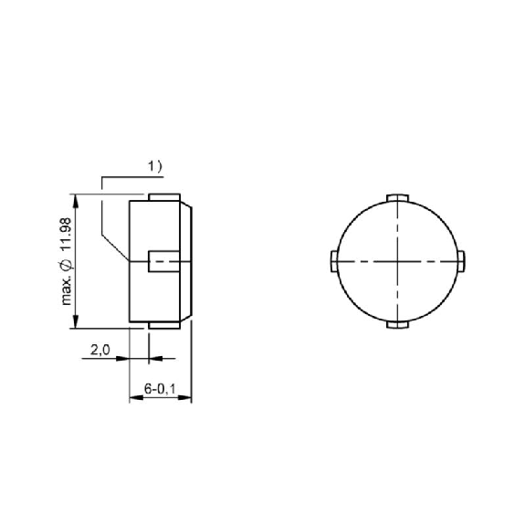 Support de données BF (70/455 kHz), 1023 octets, Ø12x6mm - BIS C-105-05/A (BIS0009)-Lire la description
