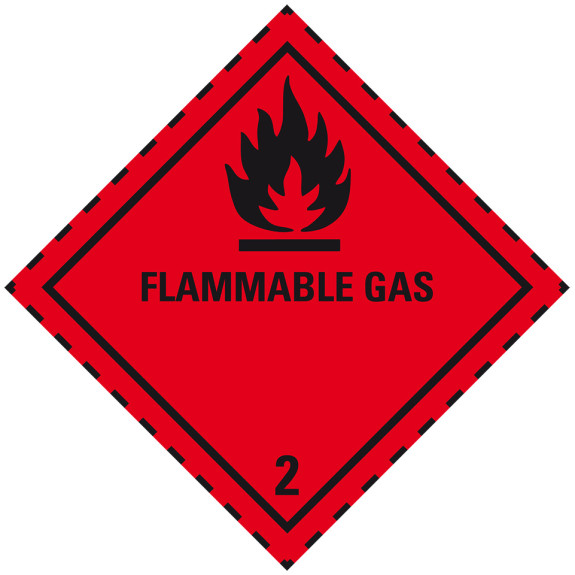 Verpackungskennzeichen Klasse 2.1 Flammable Gas, Folie, seewasserbeständig, 100x100mm, IMDG-Code, GGVSEB, ADR, IATA Verpackungskennzeichen Klasse 2.1 Flammable Gas, Folie, seewasserbeständig, 100x100mm, IMDG-Code, GGVSEB, ADR, IATA-Beschreibung lesen