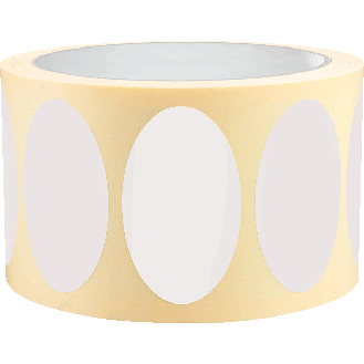 Etikett, beschriftbar, oval, weiß, Haftpapier, ablösbar, 50x30mm, 500/Rolle-Beschreibung lesen