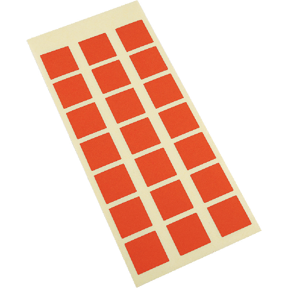 Etikett, eckig, beschriftbar, rot, Haftpapier, ablösbar, 25x25mm, 21/Bogen-Leggi tutto