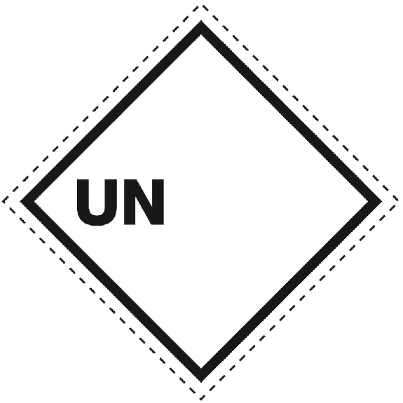 Verpackungskennzeichen UN, zum Selbstbeschriften, seewasserbeständig, 100x100mm, 500/Rolle-Beschreibung lesen