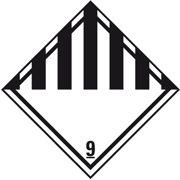Verpackungskennzeichen Kl.9 Verschiedene gefährliche Stoffe, Haftpapier, permanent, 100x100mm, 1000/Rolle-Beschreibung lesen