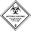 Verpackungskennzeichen Klasse 6.2, Infectious Sub., Folie, seewasserbeständig, 100x100mm, IMDG-Code, GGVSEB, ADR, IATA