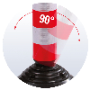 Absperrpfosten FlexPin, mit Zylinderfuß, überfahrbar, rot/weiß, Kunststoff, 460mm
