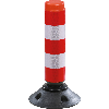 Absperrpfosten FlexPin, mit Zylinderfuß, überfahrbar, rot/weiß, Kunststoff, 460mm