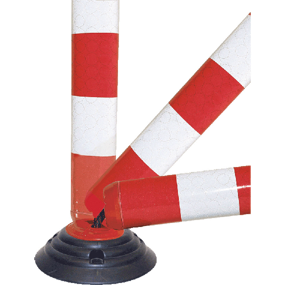 Absperrpfosten FlexPin, mit Zylinderfuß, überfahrbar, rot/weiß, Kunststoff, 460mm-Beschreibung lesen