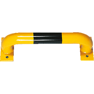 Wandschutzbügel, zum Aufdübeln, gelb/schwarz, verzinkt, pulverbeschichtet, Ø 60mm, 500x150mm-Beschreibung lesen