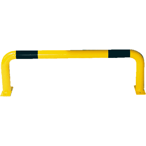 Wandschutzbügel, zum Aufdübeln, gelb/schwarz, verzinkt, pulverbeschichtet, Ø 60mm, 750x300mm-Beschreibung lesen