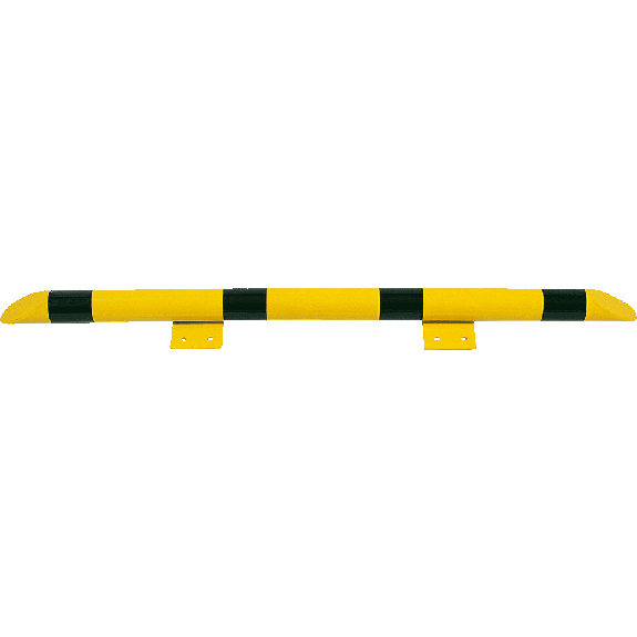 Rollstopp, zum Aufdübeln, gelb/schwarz, Stahlrohr, feuerverzinkt, Ø 76mm, 1500mm-Leggi tutto
