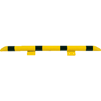 Rollstopp, zum Aufdübeln, gelb/schwarz, Stahlrohr, feuerverzinkt, Ø 76mm, 1500mm-Beschreibung lesen