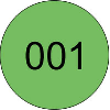 Markierungspunkt, numeriert 001-500, hellgrün, Haftpapier, ablösbar, Ø 25mm, 500/Rolle