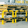 Schutzbügel, zum Aufdübeln, gelb/schwarz, Stahl, verzinkt, pulverb., Ø76mm, 1000x650mm