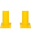 Schutzbügel, zum Aufdübeln, gelb/schwarz, Stahl, verzinkt, pulverb., Ø76mm, 1000x650mm