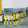 Schutzbügel, zum Aufdübeln, gelb/schwarz, Stahl, verzinkt, pulverb., Ø76mm, 300x1150mm