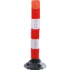Absperrpfosten FlexPin, mit Zylinderfuß, überfahrbar, rot/weiß, Kunststoff, 760mm