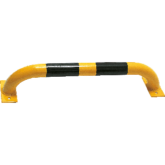 Wandschutzbügel, zum Aufdübeln, gelb/schwarz, verzinkt, pulverbeschichtet, Ø 60mm, 750x150mm-Beschreibung lesen