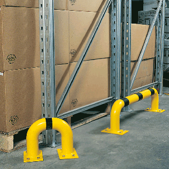 Schutzbügel, zum Aufdübeln, gelb/schwarz, Stahl, verzinkt, pulverb., Ø76mm, 750x250mm-Beschreibung lesen