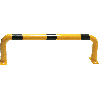 Wandschutzbügel, zum Aufdübeln, gelb/schwarz, verzinkt, pulverbeschichtet, Ø 60mm, 1000x300mm-Beschreibung lesen