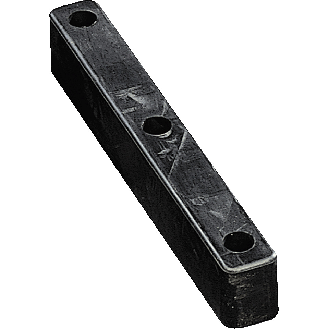 Rammpuffer Rubber 2, 3 Bohrungen, Ø 10mm, vulkanisiertes Neugummi, 52x400x60mm-Beschreibung lesen