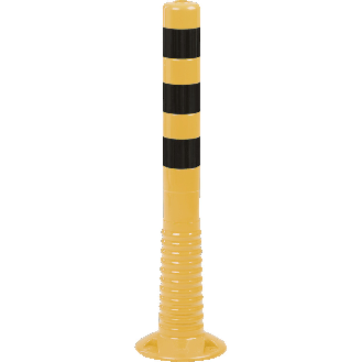 Absperrpfosten StandUp, richtet sich selbsttätig auf, gelb/schwarz, Ø 80mm, 750mm-Beschreibung lesen