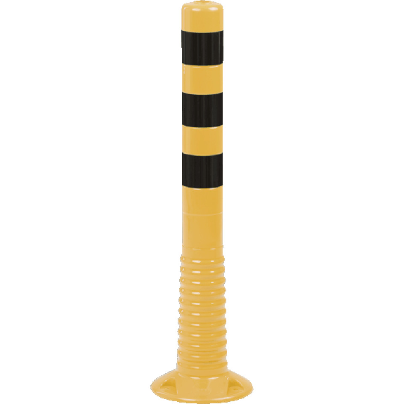 Absperrpfosten StandUp, richtet sich selbsttätig auf, gelb/schwarz, Ø 80mm, 750mm-Beschreibung lesen