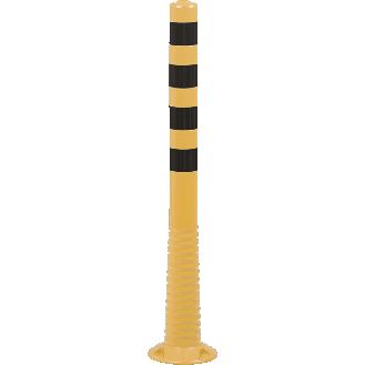 Absperrpfosten StandUp, richtet sich selbsttätig auf, gelb/schwarz, Ø 80mm, 1000mm-Beschreibung lesen