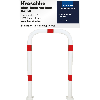 Schutzbügel, zum Aufdübeln, rot/weiß, Stahl, verzinkt, pulverb., Ø76mm, 750x1150mm Schutzbügel, zum Aufdübeln, rot/weiß, Stahl, verzinkt, pulverb., Ø76mm, 750x1150mm