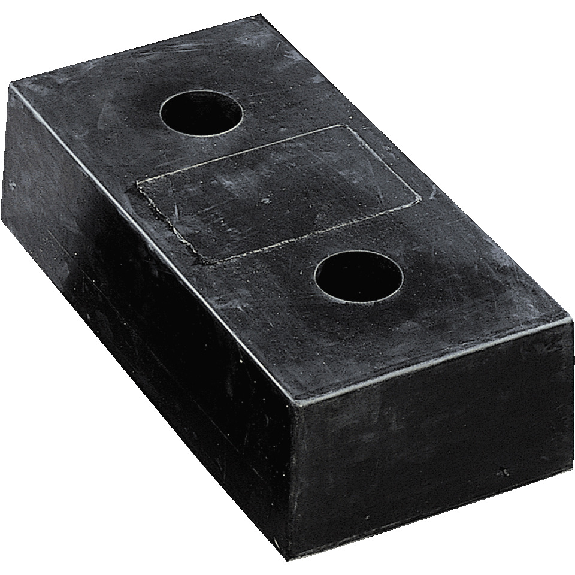 Rammpuffer Rubber 5, 2 Bohrungen, Ø 22mm, vulkanisiertes Neugummi, 250x500x140mm-Beschreibung lesen
