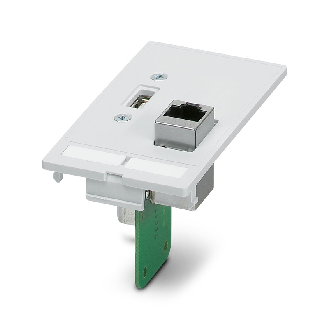 Plaque frontale 1×USB type A, 1xRJ45 , 8 pôles, métal - SI-FP-R1A-U1A-Lire la description