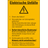 Aushang Elektrische Unfälle, Kunststoff, 300x200 mm Aushang Elektrische Unfälle, Kunststoff, 300x200 mm