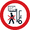 Verbotsschild Nicht unter angehobene Last treten, praxisb., Folie, Ø 100mm Verbotsschild Nicht unter angehobene Last treten, praxisb., Folie, Ø 100mm
