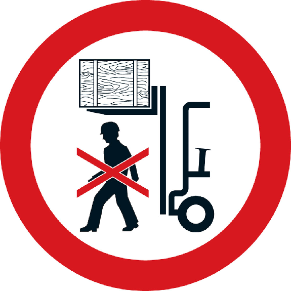 Verbotsschild Nicht unter angehobene Last treten, praxisb., Folie, Ø 100mm Verbotsschild Nicht unter angehobene Last treten, praxisb., Folie, Ø 100mm-Beschreibung lesen