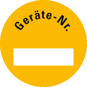 Inventaretikett Geräte-Nr., gelb, Dokumentenfolie, selbstklebend, Ø 30mm, 18/Bogen-Beschreibung lesen