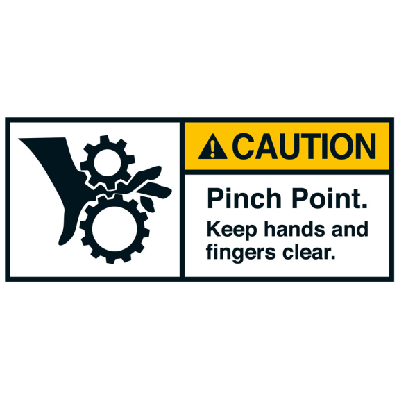 ANSI-Aufkleber CAUTION Pinch Point. Keep hands., UL anerkannt, 35x80mm, 2/Bogen ANSI-Aufkleber CAUTION Pinch Point. Keep hands., UL anerkannt, 35x80mm, 2/Bogen-Beschreibung lesen