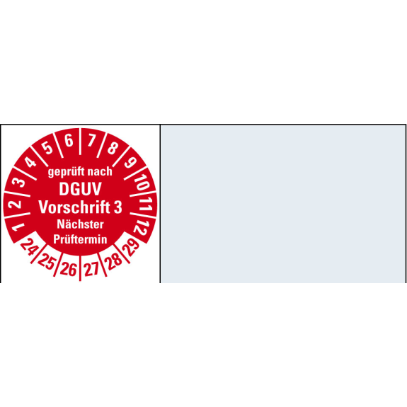 Kabelprüfplakette DGUV Vorschrift 3,NP,24-29,rot/weiß,Folie,20x100mm,8/Bogen Kabelprüfplakette DGUV Vorschrift 3,NP,24-29,rot/weiß,Folie,20x100mm,8/Bogen-Beschreibung lesen