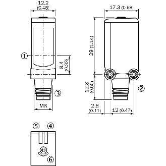 Cellule Bar. reflex PNP P=12m Laser DO / M08 4P - WL4SL-3F2234-Lire la description