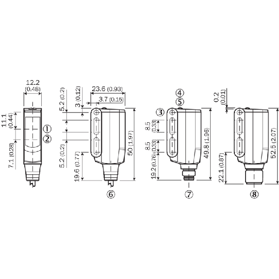 Cellule EAP PNP P=300mm Pot. Laser LO/DO / M12 4P+C0.12m - WTB9L-3P3461-Lire la description