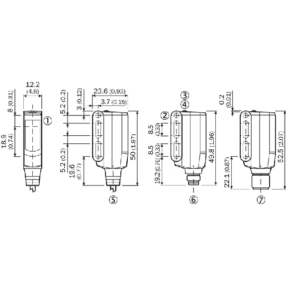 Cellule Bar. reflex transp. PNP P=5m PinPoint LO/DO / M12 4P+C0.12m - WL9G-3P3432S03-Lire la description