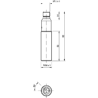 Cellule Directe PNP P=400mm Teach IR LO/DO M18 Inox Axial, M12 4P - FFI7/0P-1E-Lire la description