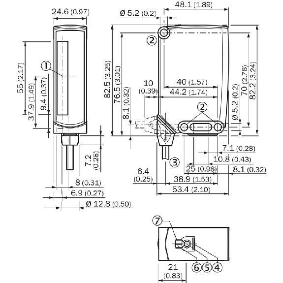 Cellule Bar. reflex Ligne 55mm PNP P=4,5m IO-Link LO/DO M12 4P+C0.3m - RAY26P-34862330A00-Lire la description