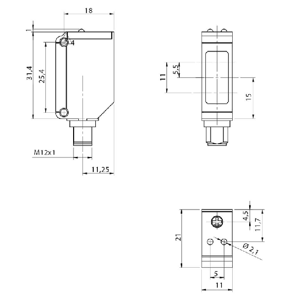 Cellule Barrage (R) PNP P=15m IR NO+NF Inox 316L M08 4P - QFID/BP-1F-Lire la description