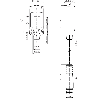 Cellule EAP PNP/NPN P=120mm PinPoint LO/DO / M08 3P+C0.11m - WTB4FT-31311120ZZZ-Lire la description