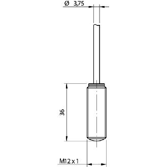 Cellule Barrage (E) AMPLI P=32m IR M12x36mm Inox Câble 10m PVC - DGE/02-2B-Lire la description