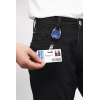 Support à emboîter  avec boucle à bouton pression longueur de ruban 800 mm bleu 1,00 CT