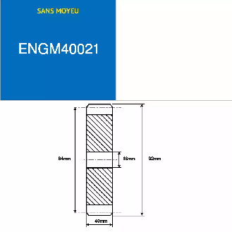 ENGM40021  21 Zähne  Modul: 4  Teilungsdurchmesser: 84 mm  Außendurchmesser: 92 mm  Zahnbreite: 40 mm-Beschreibung lesen