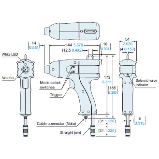 Pistolet à air pulsé pour neutraliser les charges électrostatiques - EC-G02-Lire la description